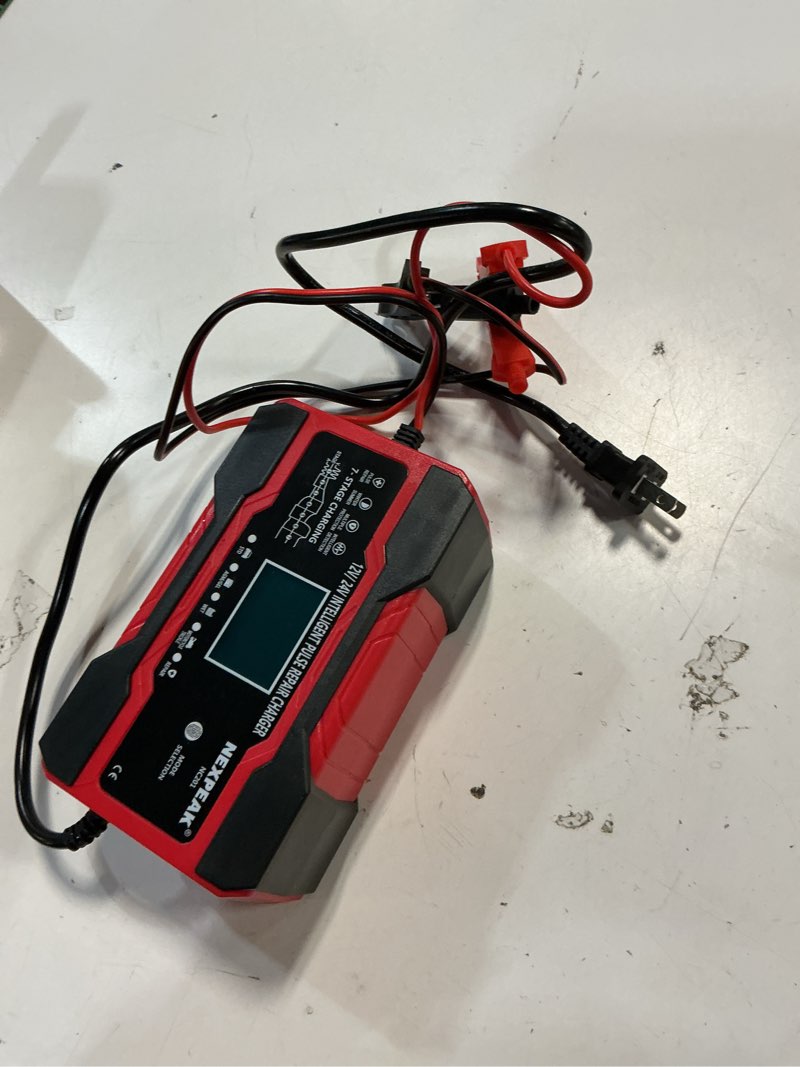 Condition photo showing Good Condition for nexpeak nc201 10-amp battery charger, smart trickle charger 12v 24v car battery charger fully automatic maintainer desulfator w/temp compensation for car truck lawn mower boat marine batteries