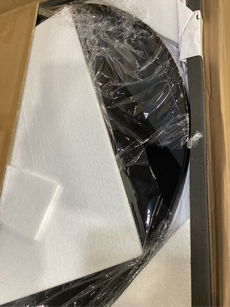 Condition photo showing New/Like New for VooBang Black Round Bathroom Mirror, 30 inch Circle Wall Mounted Hanging Mirror with Simple Modern Circular Metal Frame for Hallway, Entryway, Living Room, Black Frame Black 30"L x 30"W