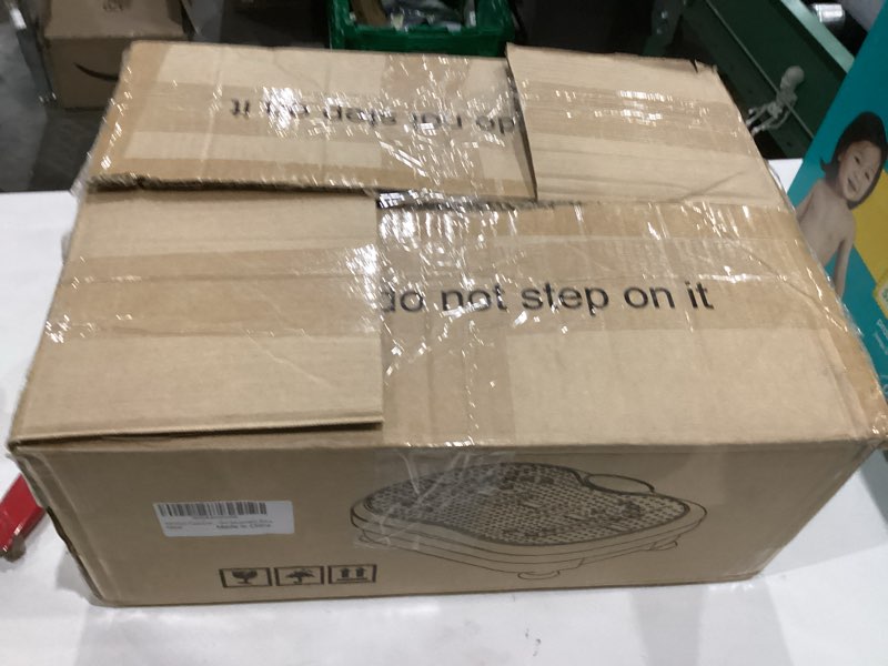 Condition photo showing As Is for Vibration Plate Exercise Machine for Lymphatic Drainage, Whole Body Fitness Workout Equipment Stand Shake Board Sport Gym for Weight Loss Fat Burner for Women Men White