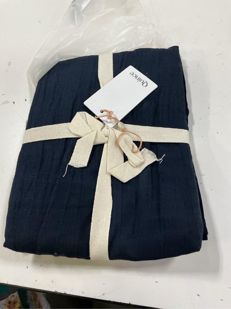 Condition photo showing Good Condition for european linen sham set, king, navy