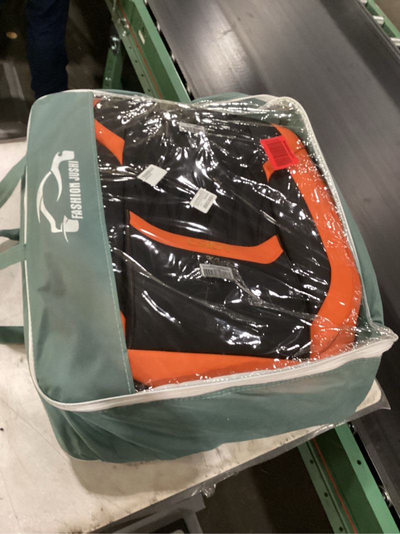 Condition photo showing New/Like New for Car Seat Covers Full Set, Breathable Leather Automotive Front and Rear Seat Coverswith Lumbar Support, Waterproof Auto Seat Protectors Fit for Most Sedans SUV Pick-up Truck (Black and Orange)