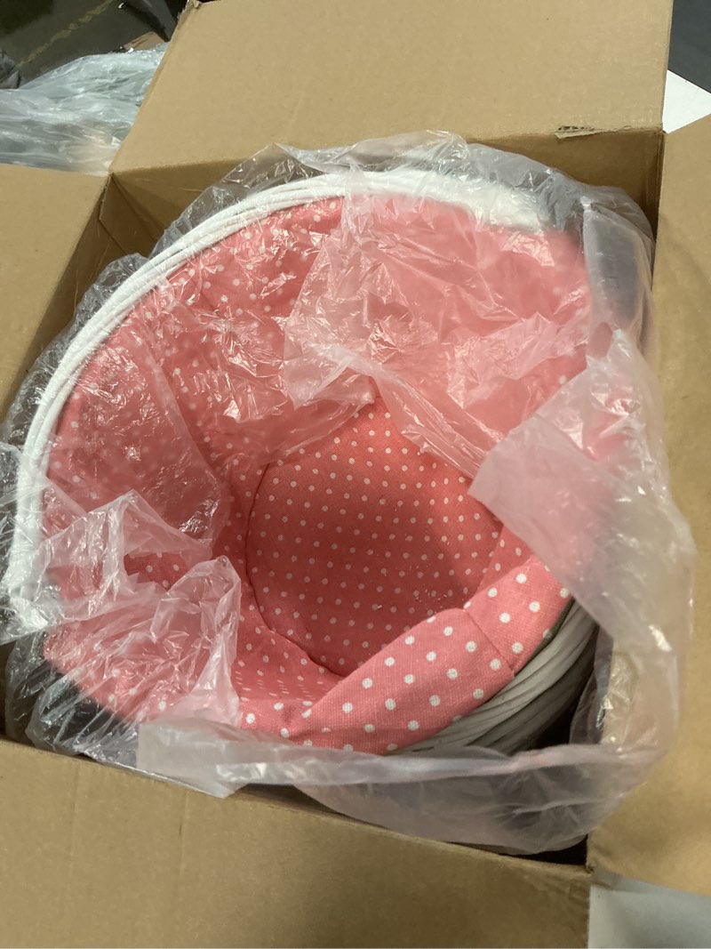Condition photo showing Good Condition for 4 pcs easter baskets wicker gift basket with folding handles and removable liner easter egg hunt willow picnic basket easter candy storage weddings basket garden and home decoration