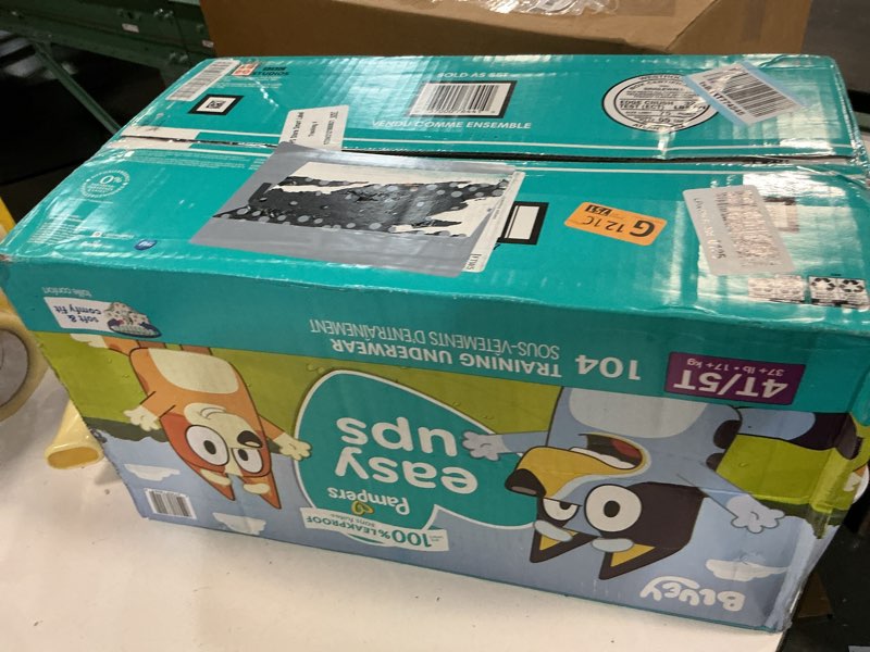Condition photo showing New/Like New for pampers training pants - easy ups boys & girls bluey - size 4t-5t, 104 count, children's potty underwear (packaging may vary) 4t-5t 104