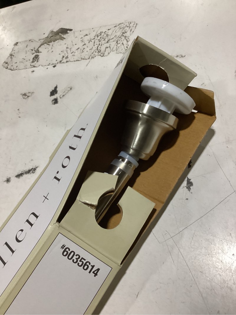 Condition photo showing As Is for (similar to )mcrbeay shower curtain rod, 1\" diameter heavy duty tension shower rod, non slip adjustable 28-74 inch no drill shower curtain rods spring tension for bathroom, shower stall, no rust, brushed nickel 28-74 inches brushed nickel
