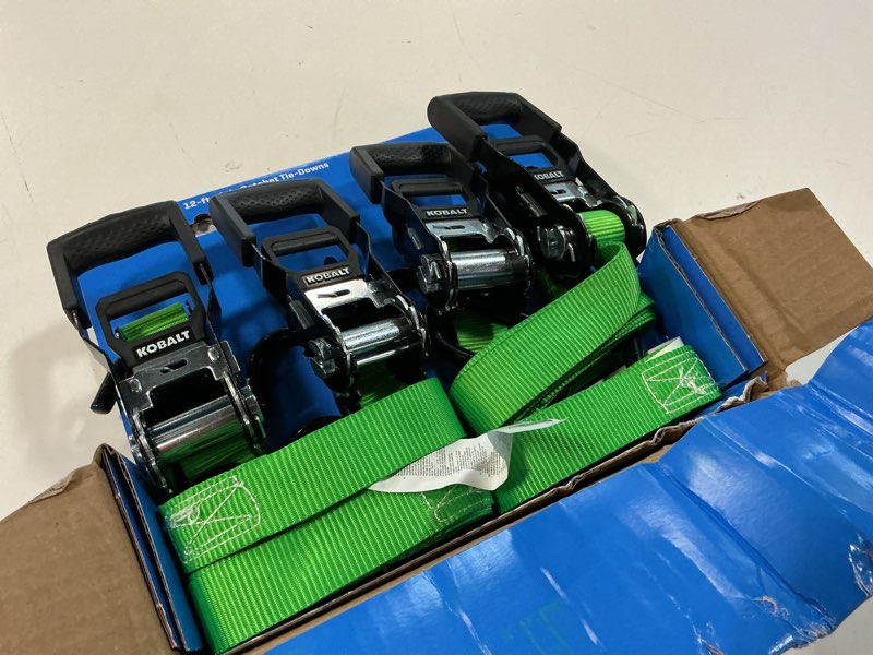 Condition photo showing Good Condition for kobalt 1-in x 12-ft ratcheting strap tie down with s-hook 1500-lb break strength (4-pack)
