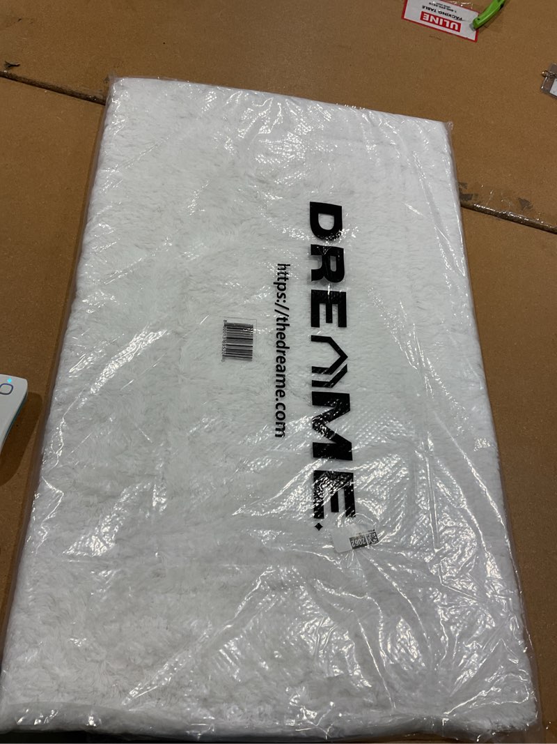 Condition photo showing New/Like New for dreame. white premium removable silp cover memory foam bath mat, thick ultra soft, non-slip, water absorbent bathroom rug 21 x 34