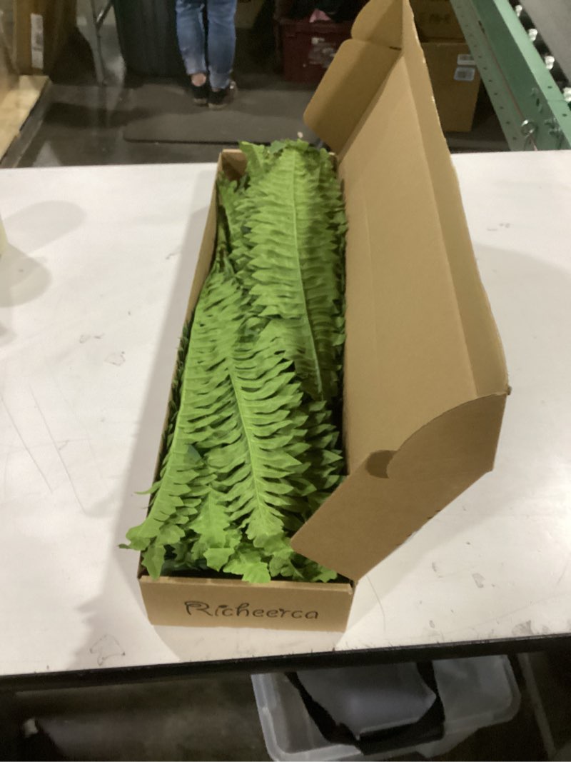 Condition photo showing New/Like New for Fake Ferns, 35IN Large Fake Bush Plants, 2 Articial Boston Ferns with 39 Fronds for Outdoor Hanging Planter Garden Porch Entrance Home Decor 35in-2pcs