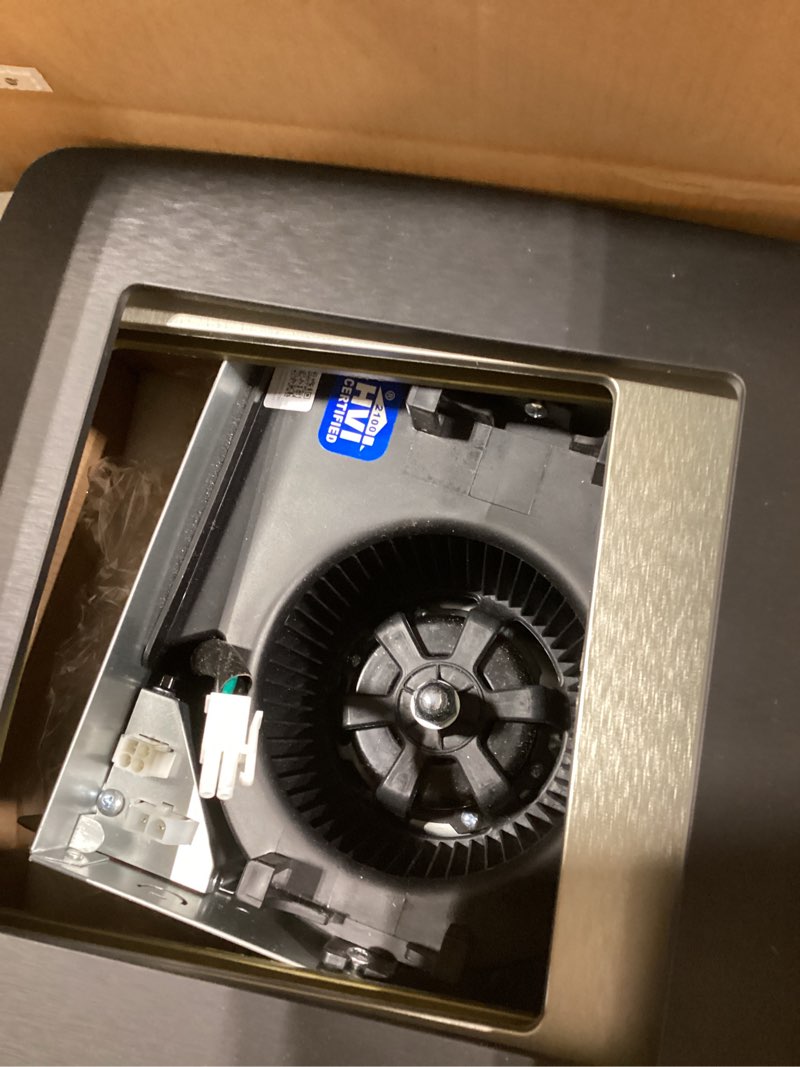Condition photo showing As Is for utilitech 1.1-sone 80-cfm decorative lighted bathroom ventilator fan, energy star