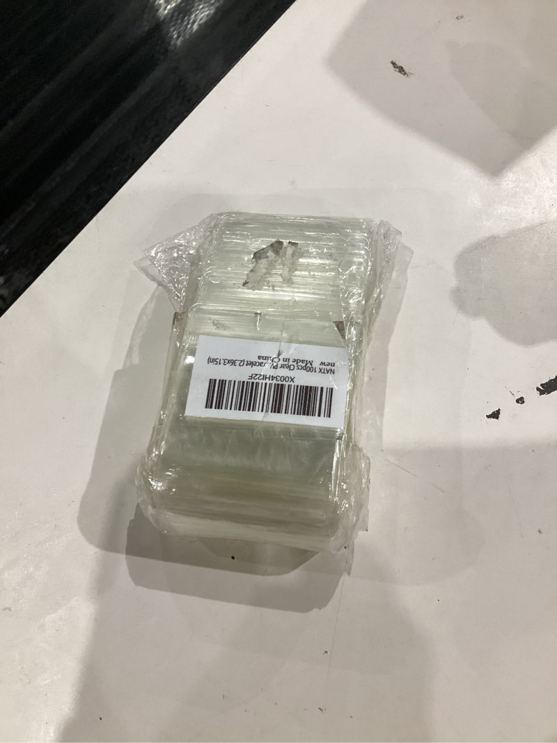 Condition photo showing New/Like New for NATX 100pcs Clear PVC Transparent Zip Lock Jewelry Bag Small Size Dust Proof Airtight Pouch Plastic Zipper Self Seal Packing Organizer Storage Bags for Rings Earrings Bracelet (2.36x3.15in)