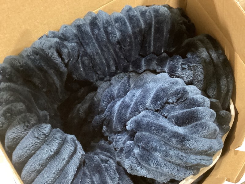 Condition photo showing As Is for Bedsure GentleSoft Electric Blanket Twin - Soft Ribbed Flannel Heated Blanket, Heating with 10 Time Settings, 6 Heat Settings, and 8 hrs Timer Auto Shut Off, Gifts for Grandma (62x84 inches, Navy) 04 - Navy Twin