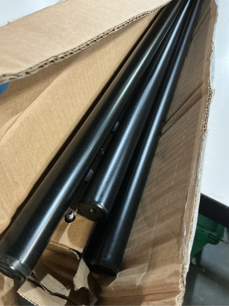 Condition photo showing Good Condition for umbra cappa double curtain rod, includes 2 matching finials, brackets & hardware, 66 to 120-inch, black 66 to 120-inch black