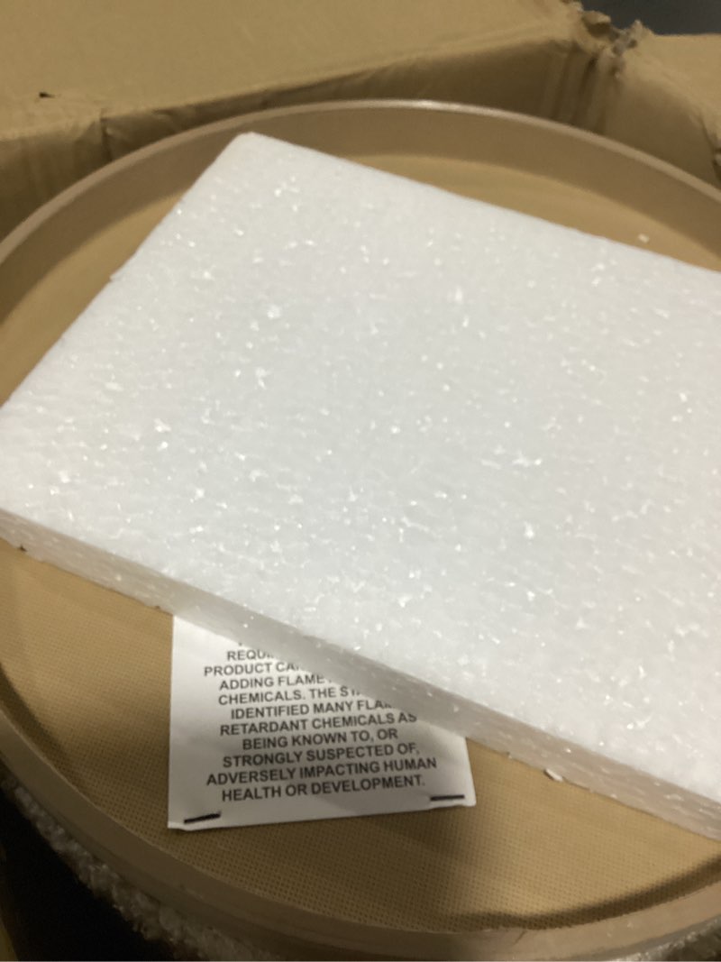 Condition photo showing As Is for b fsobeiialeo storage ottoman round boucle ottomans with tray, set of 2 teddy foot rest ottoman cube with storage for living room, cream white 15"x15"x16.9"