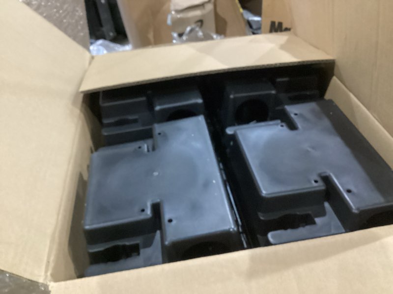 Condition photo showing As Is for Qualirey 12 Packs Mouse & Rat Bait Station with Keys Rat Bait Box Outdoor Mouse Trap Rodent Control Trap Keeps Pets and Children Safe Indoor & Outdoor 12 Black
