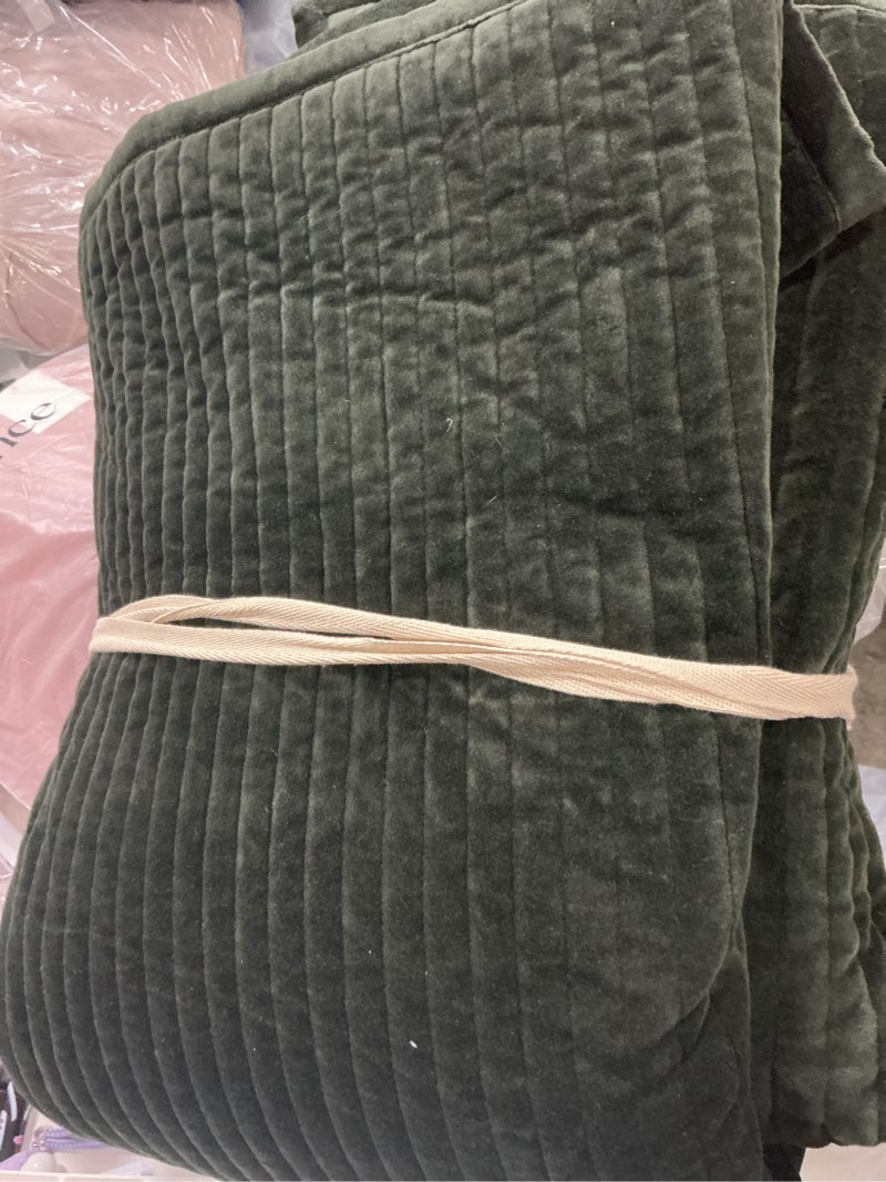 Condition photo showing Good Condition for quince cotton velvet channel quilt( king/cal king) 
