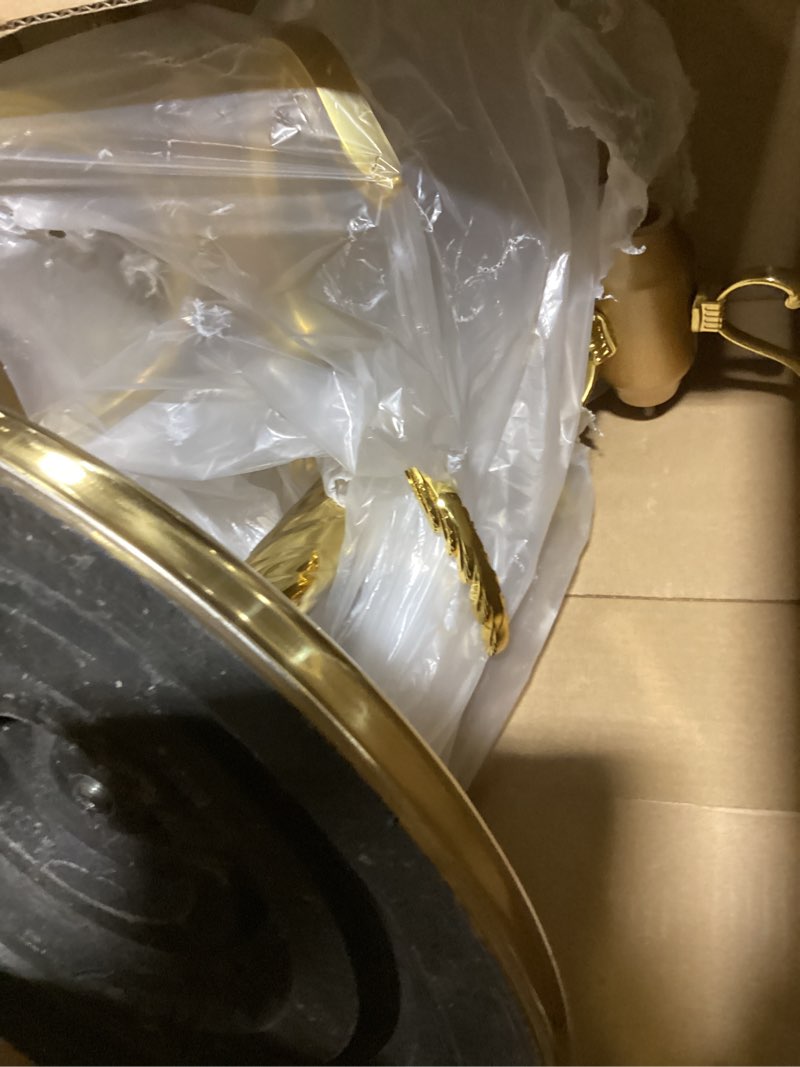 Condition photo showing As Is for Stainless Steel Coat Tree Freestanding, Gold Metal Coat Hanger Stand Entryway Tree, Modern Standing Coat Rack, Coat Rack Freestanding for Entryway, Hallway, Bedroom (Gold) Luxury Gold