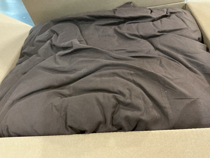 Condition photo showing As Is for paxrac earthy brown comforter queen size, neutral 3 pieces comforter set, lightweight solid bedding set, all seasons soft fluffy queen comforter set (90x90in comforter & 2 pillowcases) brown queen (90''x90'')