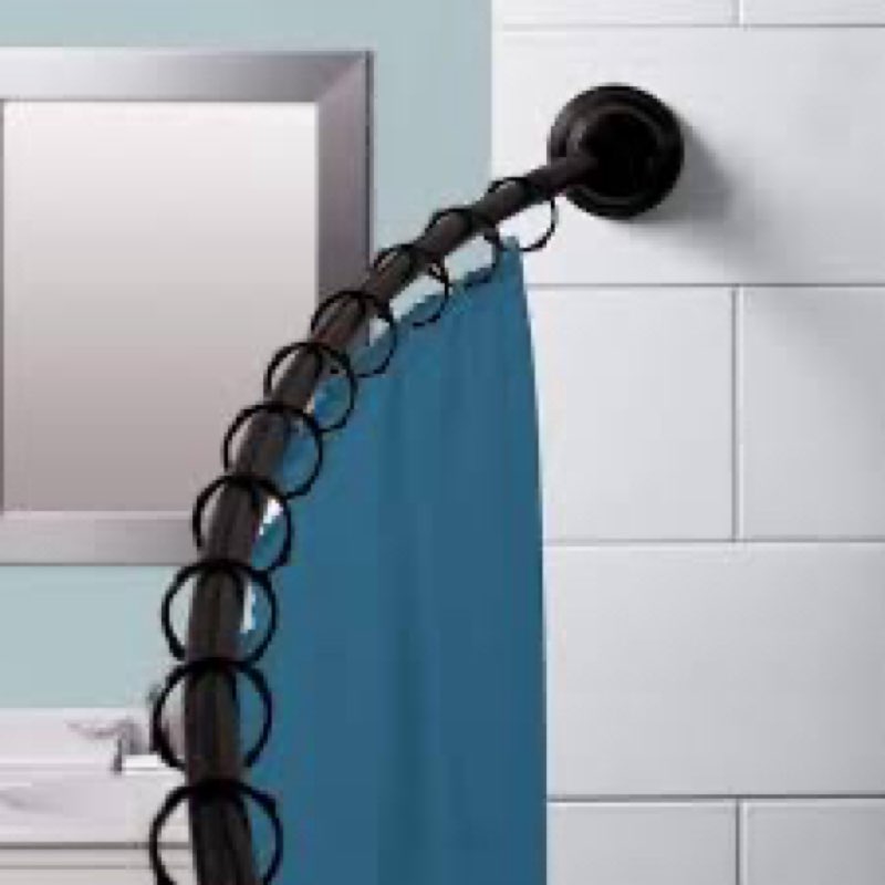 Zenna Home Curved Shower Curtain Rod, No Drill, 50-72 Inch Adjustable Tension Shower Rod for Bathroo