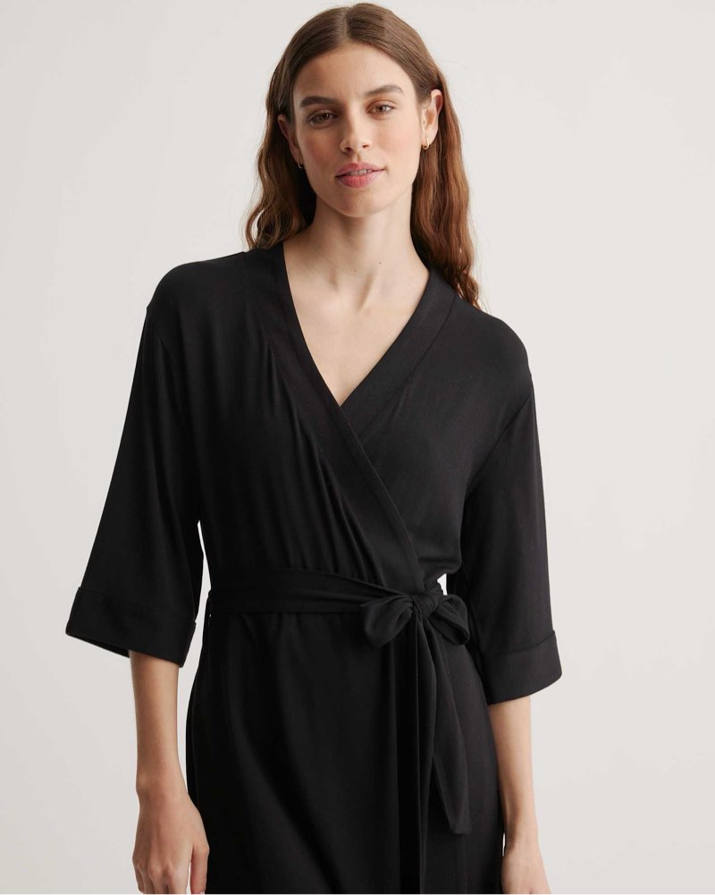 Bamboo Jersey Robe Black Large