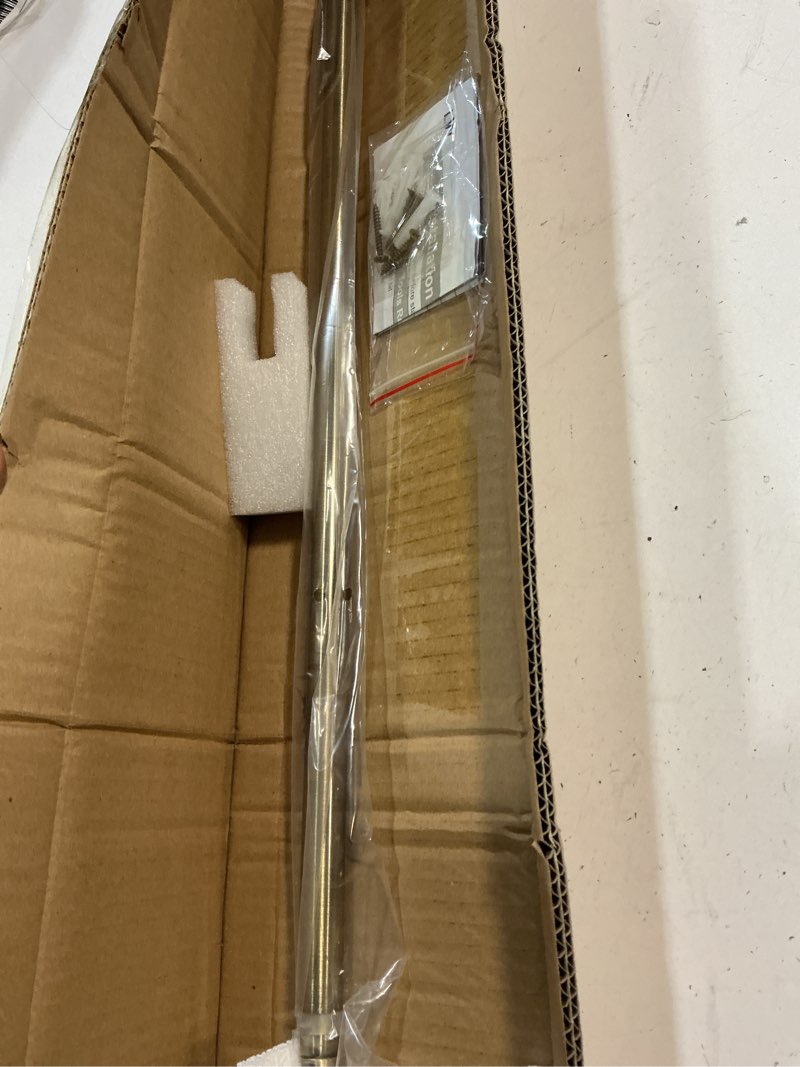 Condition photo showing Good Condition for antique bronze disc curtain rods, 28-48 inches window curtain rod,adjustable room darkening drapery rod with aluminum finials and brackets,wrap around design 28-48-inch antique bronze