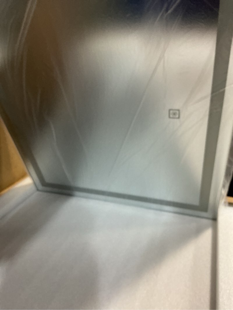 Condition photo showing New/Like New for ROLOVE 22x20 Inch Lighted Vanity Mirror, 3-Mode Touch Dimming LED Lighting, Large Makeup Mirror for Dressing Room, Tabletop or Wall-Mounted, White White 22"L x 20"W