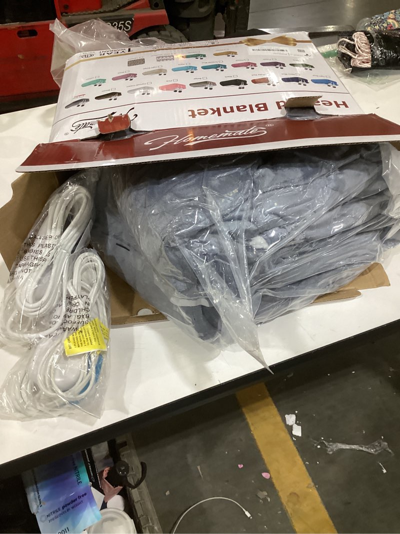 Condition photo showing Good Condition for Homemate Heated Electric Blanket Queen Size - 84"x90" Heating Bed Blanket Throw with 10 Heating Levels 8 Hours Auto Off Fast Heating Over-Heat Protection Ultra Soft Flannel ETL Certified, Grey Grey Queen 84"x90"