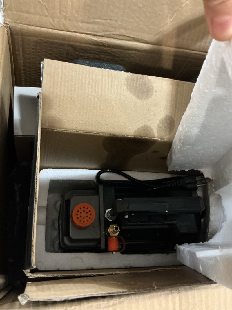 Condition photo showing As Is for orion motor tech ac vacuum pump and gauge set, 1/3 hp 4 cfm vacuum pump manifold gauge kit with leak detector 3 hoses & accessories for r134a r12 r22 r502, a/c vacuum pump kit for auto hvac systems 4.0 cfm & 3 way