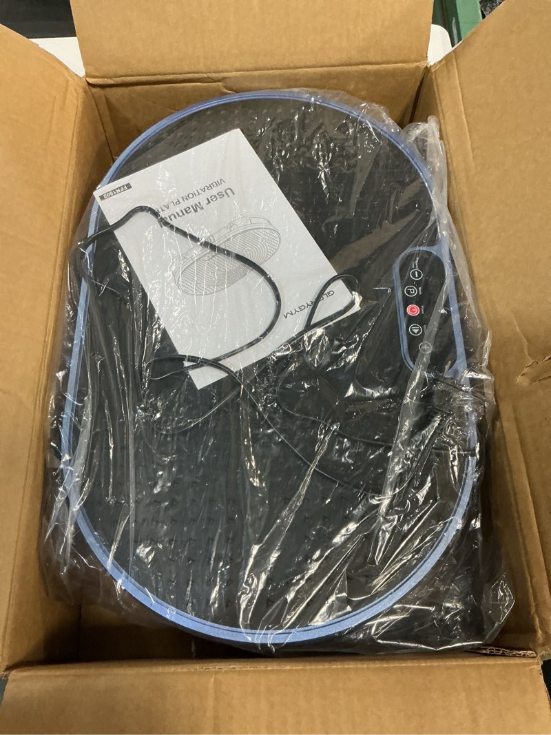 Condition photo showing New/Like New for Glorygym Vibration Plate Exercise Machine, Whole Body Vibrate Platform for Weight Loss Fat Burning, 9 Speed Levels, Remote Control, Compact Home Gym Equipment for Women Men Blue