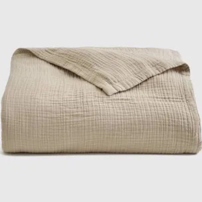 organic cotton gauze blanket, full/queen, undyed