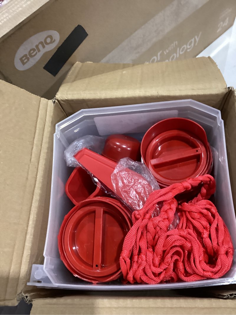 Condition photo showing Good Condition for large chicken feeder and waterer set 3.1 gallon/26.4 pounds, automatic chicken waterer with 4 cups & 3 feeder ports no waste poultry feeders & waterers, chicken coop accessories for hens/poult