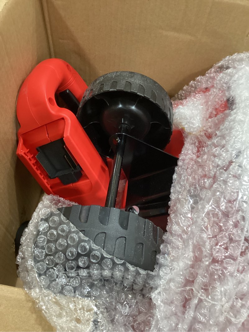 Condition photo showing As Is for Cordless Snow Shovel, 21V Electric Cordless Snow Blower with Battery and Charger, 19FT Throw Distance, Lightweight 9.9lb for Driveway, Steps, Patio, Sidewalk(Red)