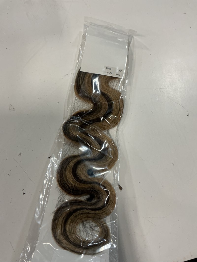 Condition photo showing New/Like New for tape in hair extensions human hair blonde highlights 20" long remy tape in extensions 50grams 20pcs brown to blonde highlighted silky straight hair for women 20 inch-1.8 ounce #4/27