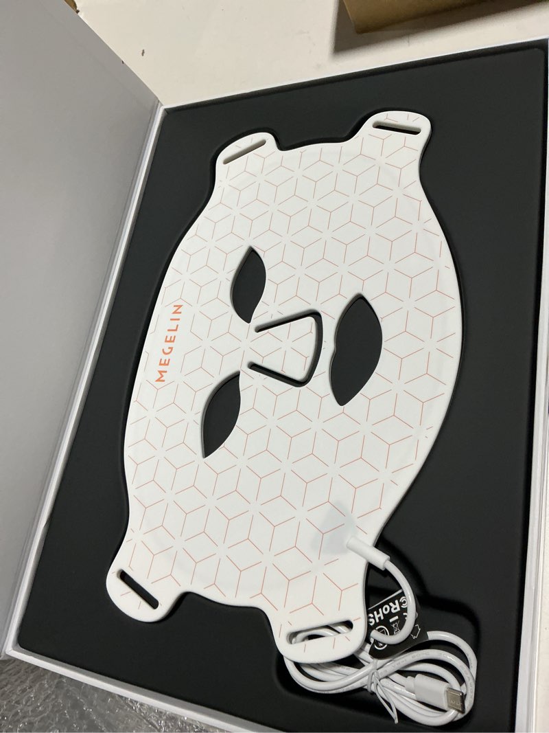 Condition photo showing Good Condition for megelin 7 colors led light therapy facial mask, face light therapy mask for face, reduce wrinkles smooth skin, infrared light skin rejuvenation(white)