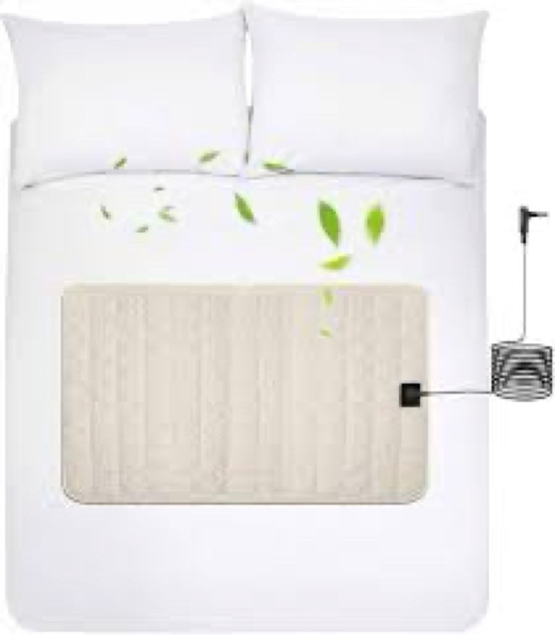 grounding mat, cotton grounding mat for bed 23.6×34.2 inch grounding pad with cotton & silver fiber for sleep with 15ft grounding cord, grey 23.6\"×34.2\" beige