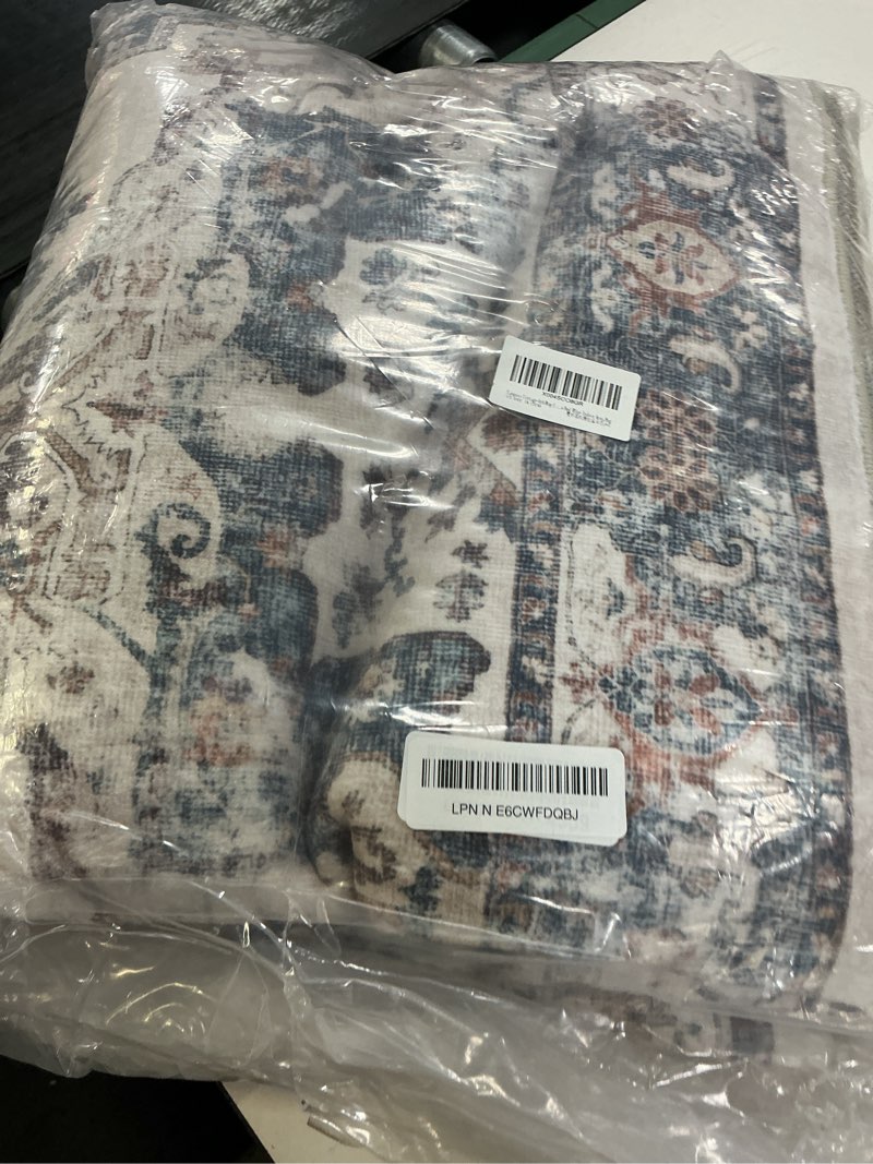 Condition photo showing Good Condition for tangsoo vintage 4x6 rug for living room,washable indoor area rug red blue non-slip rubber backing soft low pile carpet for front porch dining room patio bedroom 4x6ft red blue multi