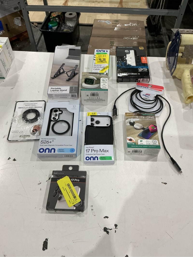 Condition photo showing As Is for assorted cellphone/tablet/laptop case covers & accessories