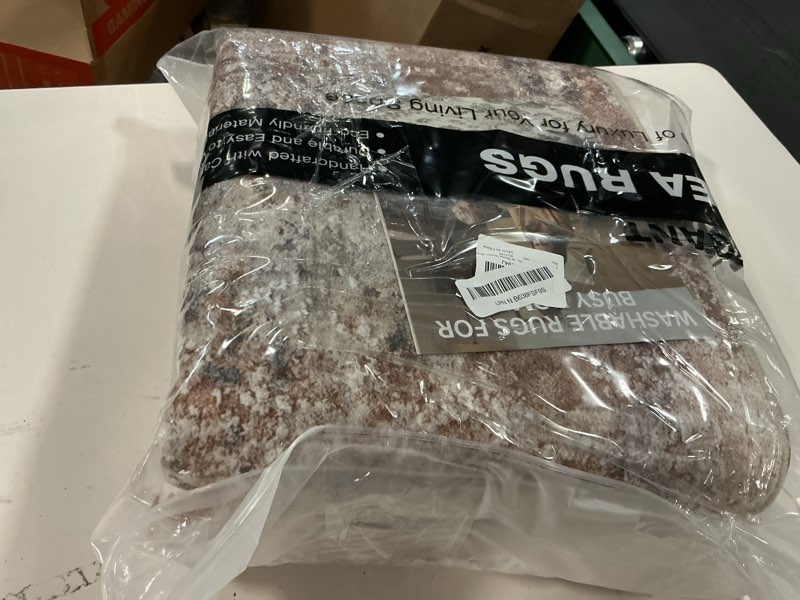 Condition photo showing Good Condition for 5x8 Area Rug Living Room: Machine Washable Large Abstract Modern Soft Rugs Stain Resistant Indoor Floor Non Slip Accent Carpet for Bedroom Nursery Playroom Office Dining Room Dorm Home House- Brown Abstract Grey Brown 5' x 8' (Rectangular)