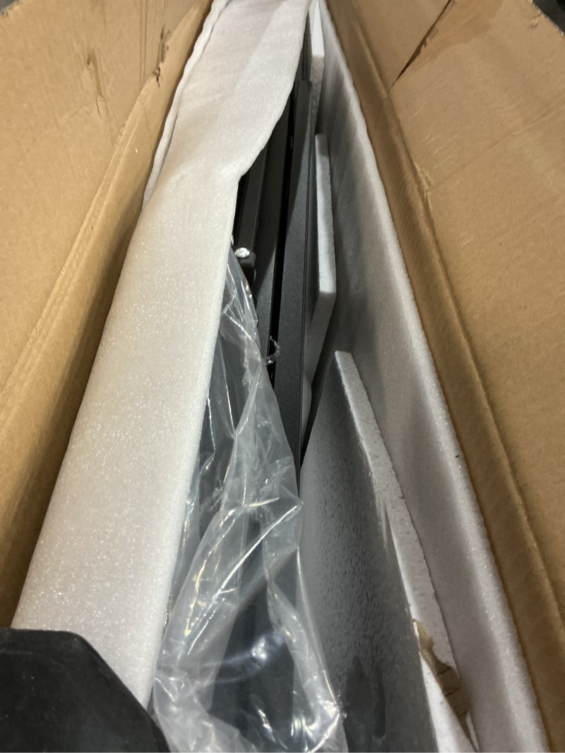 Condition photo showing As Is for Kitchen Garage Metal Shelves, Storage Shelves Organizer, Foldable Metal Shelving, Closet Shelving Unit, 28" W x 14" D x 50" H Bakers Rack Microwave Stand, Plant Stand with Wheels (4-Tier Shelf)