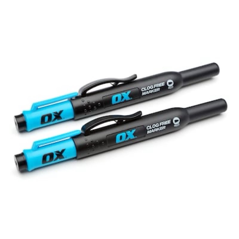 OX Tools OX Pro Clog Free Marker 2 -Pack Standard Black Marker