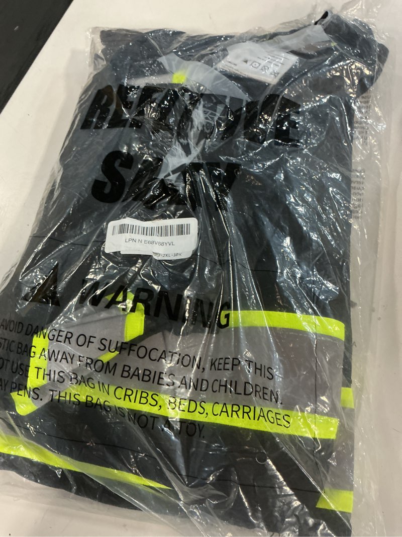Condition photo showing New/Like New for hi vis safety shirts?high visibility t shirts with reflective strips and pocket, quick dry mesh construction work shirt for men/women black 3pk 2xl xx-large black-3pk