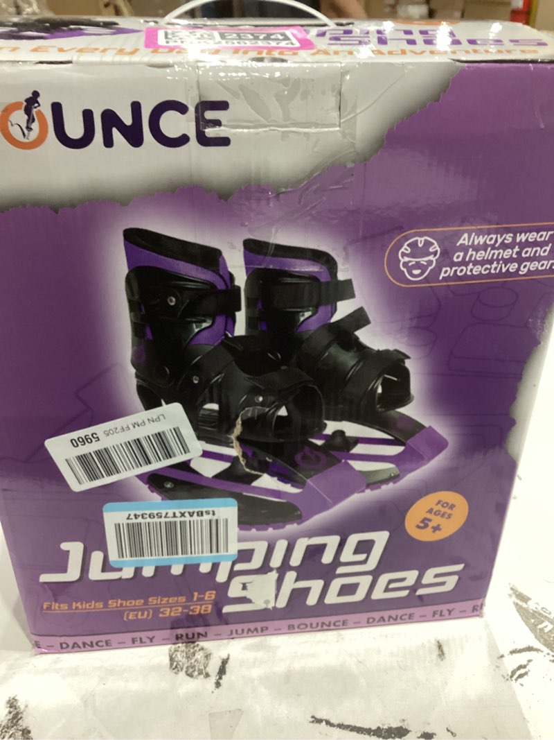 Condition photo showing Good Condition for New Bounce Jumping Shoes - Kangaroo Jumping Shoes for Kids - Exercise Moon Shoes - Bouncy Shoes for Ages 8-12 - Size 1-6 (32-38 EU) Purple