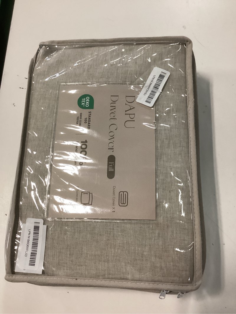 Condition photo showing New/Like New for dapu 100% linen duvet cover full 3pcs, pure natural french flax linen duvet cover king 80"x90" with corner ties and zipper closure, soft breathable durable for hot sleepers (natural linen, full) full natural linen