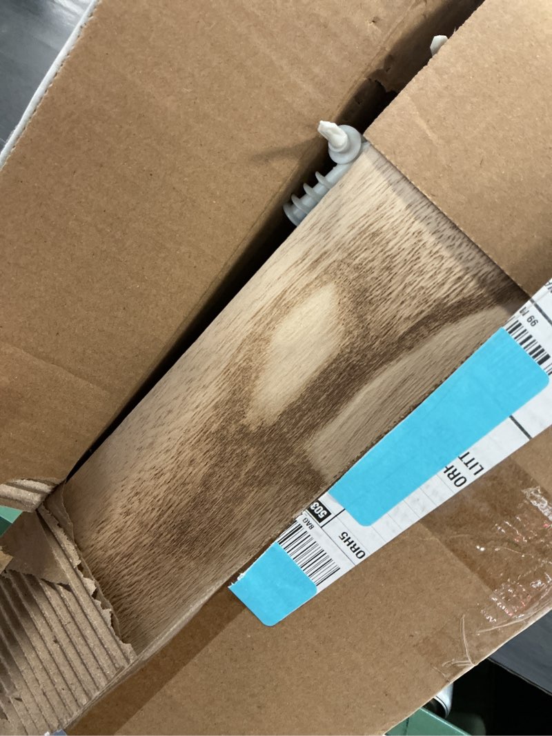 Condition photo showing Good Condition for Wood Floating Shelves for Wall, Wooden Wall Shelves for Bedroom, Mounted Shelves for Living Room, Set of 4 Light Brown 48 Inch 48INCH Light Brown