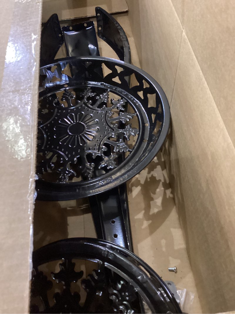 Condition photo showing As Is for Ufine 2 Tier Metal Plant Stand Indoor Outdoor Iron Art Flower Pot Holder Tall Plant Display Rack for Corner Porch 2-Pack, Black