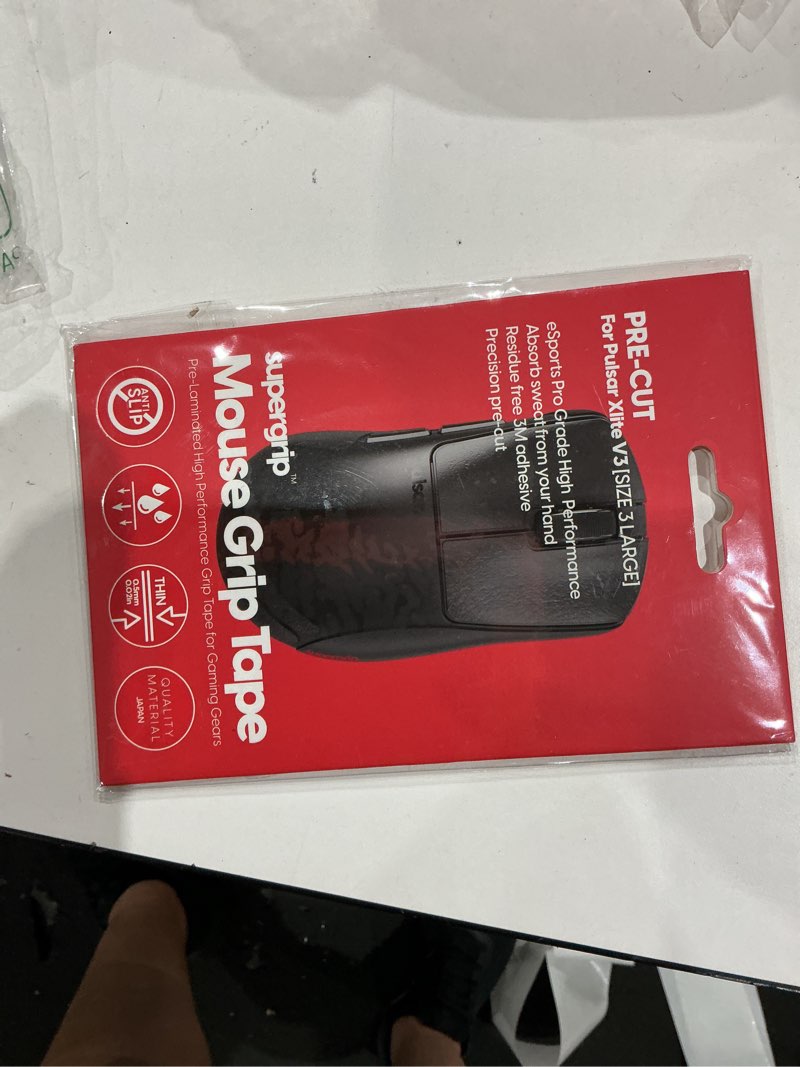 Condition photo showing Good Condition for pulsar gaming gears supergrip griptape set for xlite v3 large sweat absorbing high performance anti slip 3m adhesive no residue mouse grip tape ultra-thin 0.5mm (0.02in) large xlite v3