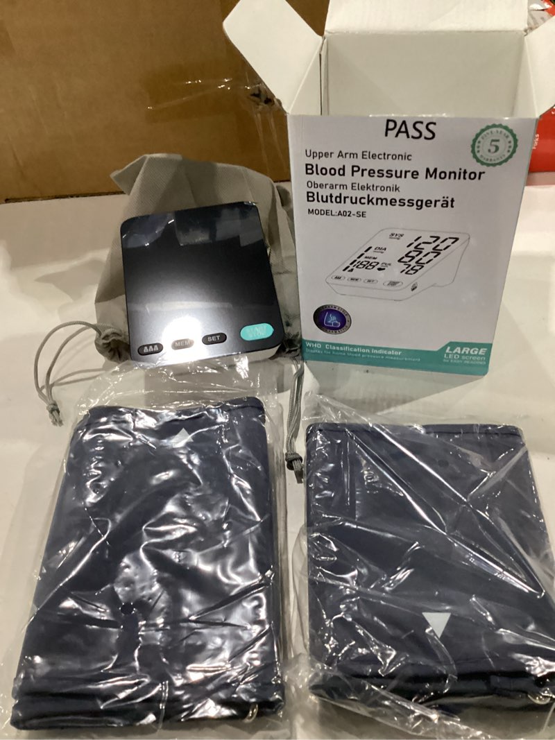 Condition photo showing New/Like New for Blood Pressure Monitor, Automatic Upper Arm Blood Pressure Monitors for Home Use, 2 Blood Pressure Machine Cuff(9-17in & 13-21in) with Large LED Backlit Display, 3x199 Reading Memory Users White