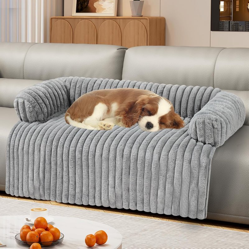 Wn's Day Luxurious Dog Couch Bed, Washable Calming Dog Couch Cover, Removable Couch Protector for Do
