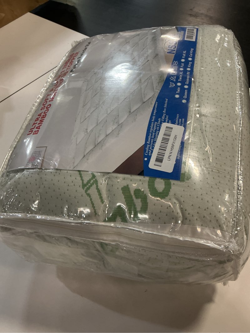 Condition photo showing New/Like New for Ultra Soft Queen Mattress Topper - Viscose Made from Bamboo Mattress Pad for Back Pain Relief - Naturally Cooling for Hot Sleepers - Machine Washable