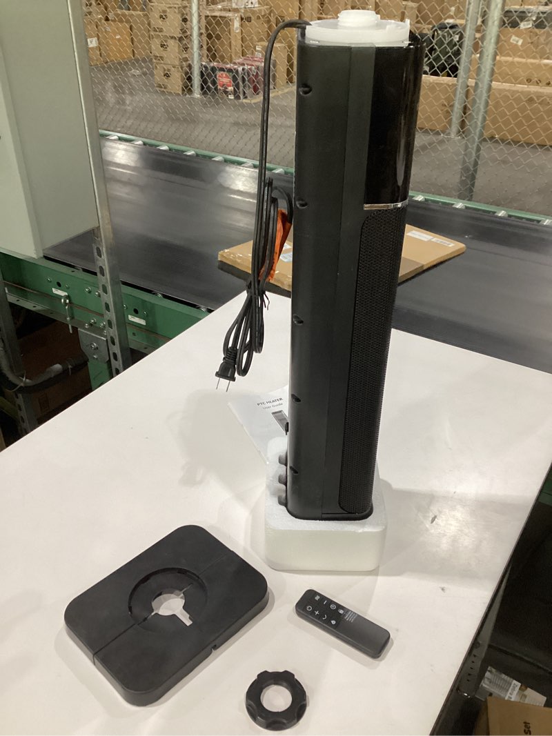 Condition photo showing As Is for Space Heater Large Room, 25" Electric Heaters for Indoor Use with Remote, Adjustable Thermostat, 120° Oscillation, 24H Timer, 3D Fireflame, Ceramic Tower Heater, Heater for Bedroom, Office 25inch