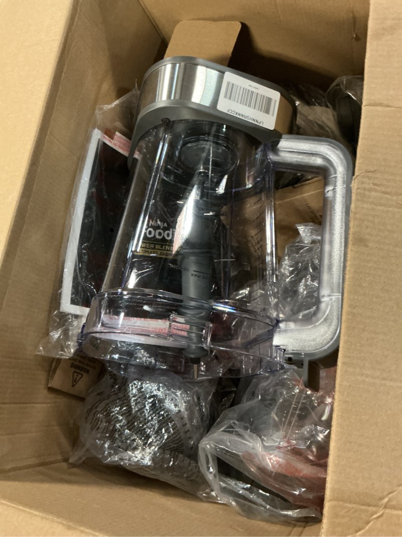 Condition photo showing As Is for Ninja Blender & Food Processor Combo, Foodi Power Blender System for Smoothies, Bowls, Spreads & Shakes, 6 Functions, 72-oz Pitcher, To-Go Cups, Silver, SS401 1600 Peak Watts