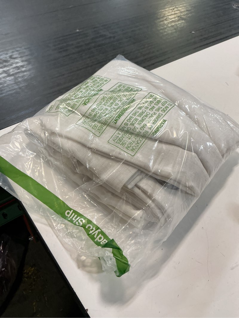 Condition photo showing Good Condition for off white linen curtains 84 inch length for living room 2 panels set soft thick textured grommet semi sheer light filtering window curtain burlap look rustic farmhouse home privacy drapes 52x84 off white 52"w x 84"l (pack of 2)